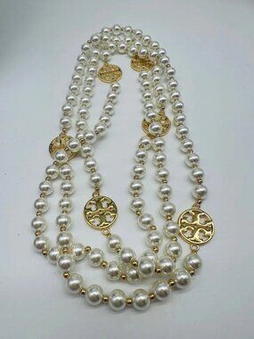 Tory Burch Long Pearl Necklace